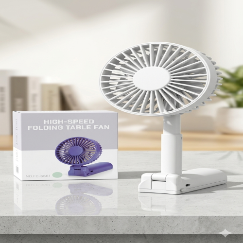 High-Speed Folding Table Fan - Portable Handheld Fan (Model: FC-6661)_img_0