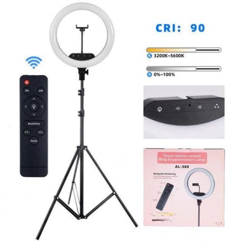 Studio 16 inch Ring Light Dimmable LED Lamp for Makeup Youtube Video with remote control_img_1