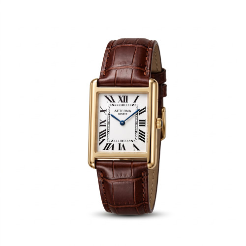 Casio LTP V007L Vintage Tank Watch Roman Numerals Rectangular Dial with Croc Texture Leather Strap_img_0