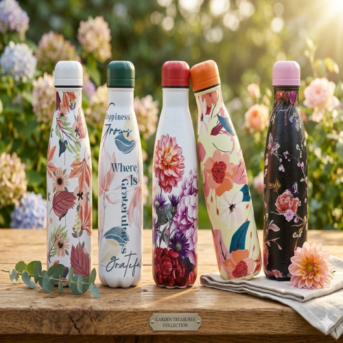 Designer Flower Pattern Thermal Bottle - 500ml Leak-Proof 1pcs_img_1