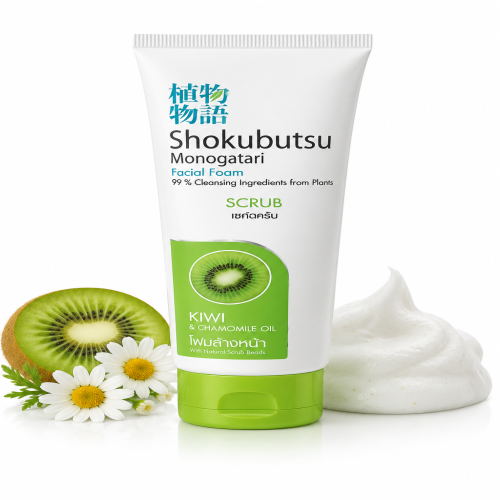 Shokubutsu Monogatari Kiwi Facial Foam Scrub 100ml_img_1