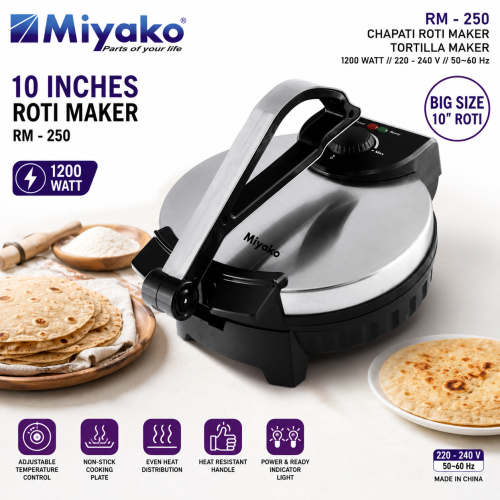 Miyako RM-250 Electric Roti Maker 10 Inch Non-Stick Chapati Maker_img_2