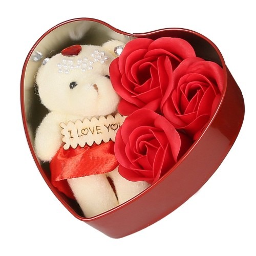 Valentines Day love shape Gift Box Soap Rose Gift