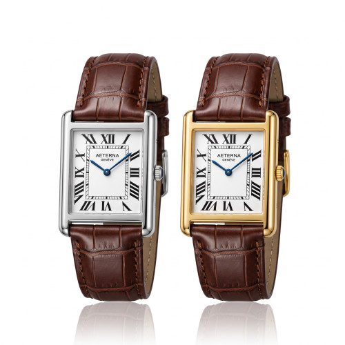 Casio LTP V007L Vintage Tank Watch Roman Numerals Rectangular Dial with Croc Texture Leather Strap_img_2