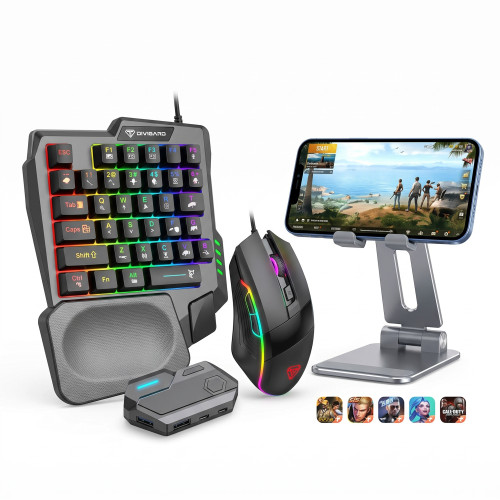 MK500 5-in-1 Mobile Game Combo Pack with RGB Keyboard and Mouse Adapter_img_1