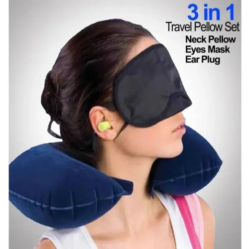 Travel Selection 3 In 1 - Neck Pillow, Eye Cover, Earplug_img_2