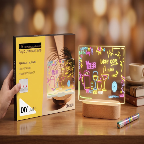 DIY Acrylic Luminescent Lamp – LED Message Note Board with Pen (DIY3020)_img_1