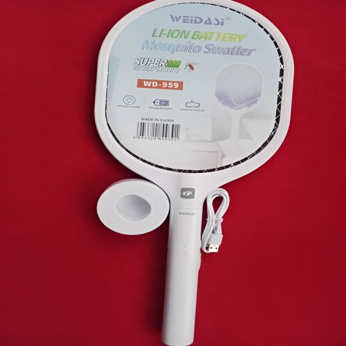 WEDASI (WD-959) Rechargeable Dual Use Electric Mosquito Racket Mosquito Swatter with LED and Stand_img_1