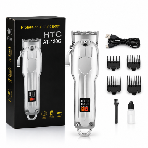 HTC AT-130C Professional Hair Clipper USB Rechargeable Hair Trimmer_img_1