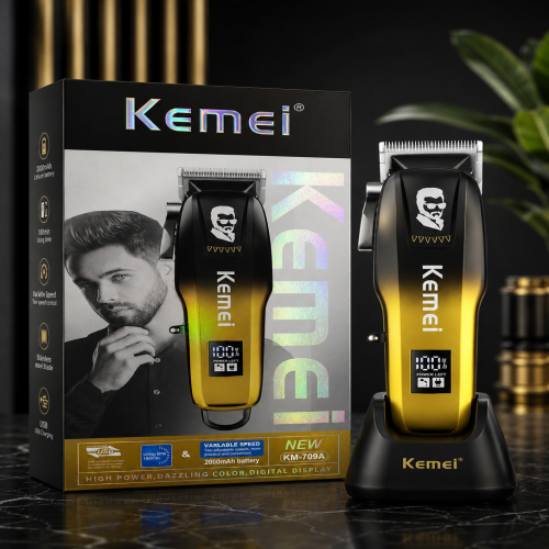 Kemei KM-709A Professional Hair Clipper USB Rechargeable Digital Display Trimmer_img_2