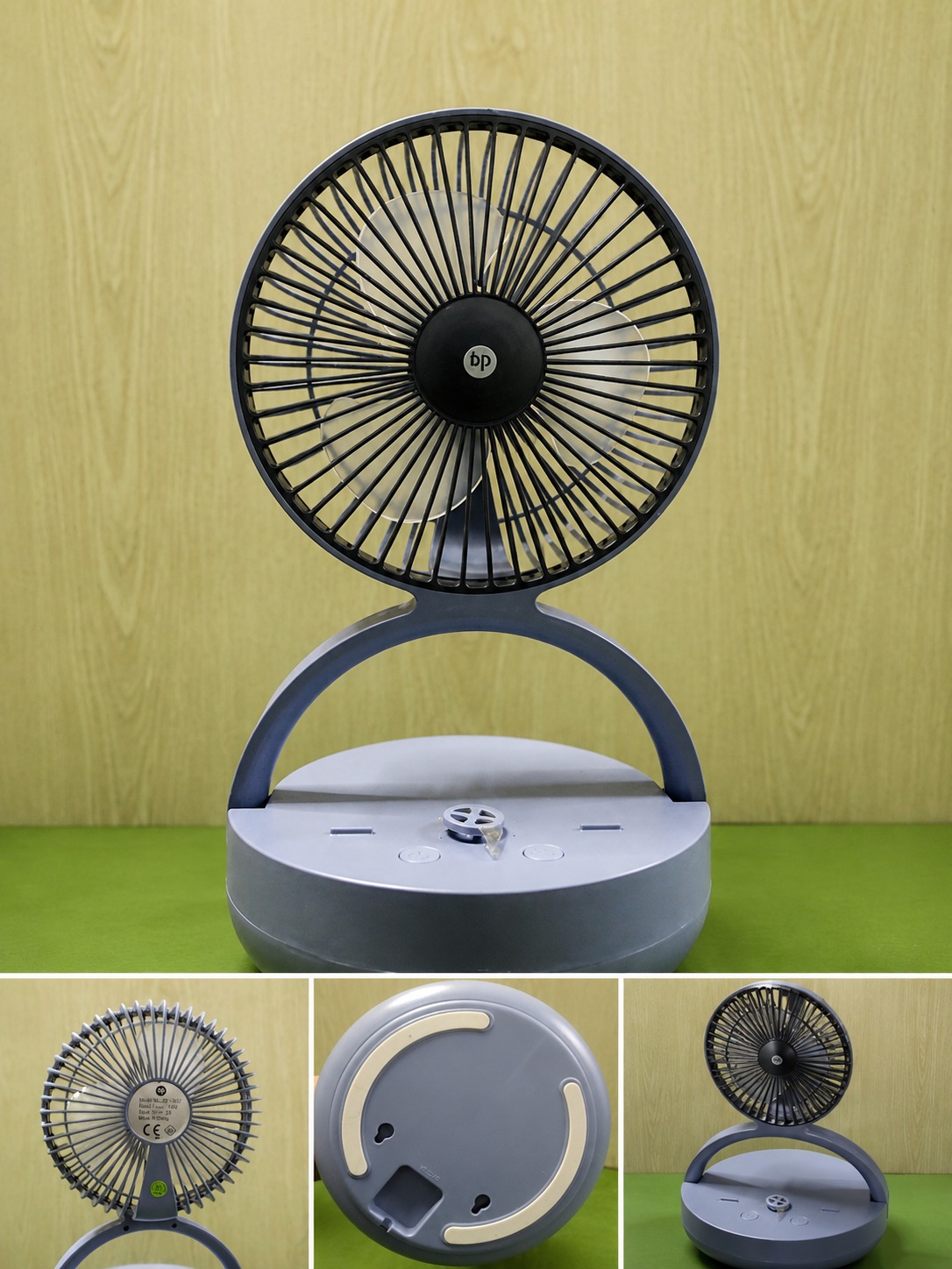 Dp-7637 Rechargeable Automatic Rotating Mini Table Desk Fan_img_2