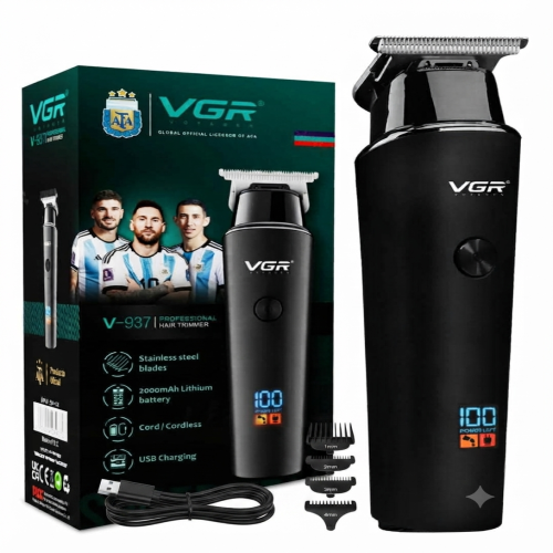 VGR V-937 Professional Cordless Hair Trimmer with LED Display & 2000mAh Battery_img_2