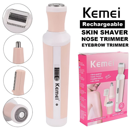 Kemei Km-3024 Multifunctional 4 In 1 Rechargeable Face, Eyebrow, Nose, & Lady Shaver for Women_img_1