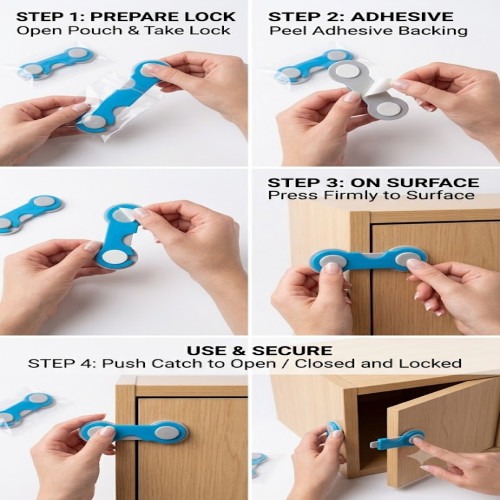Multipurpose Child Safety Cabinet Lock for Drawers, Fridge & Cabinets_img_0