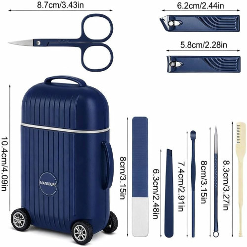 Mini Suitcase Design Manicure Kit-8-Piece Professional Nail Grooming Set_img_2