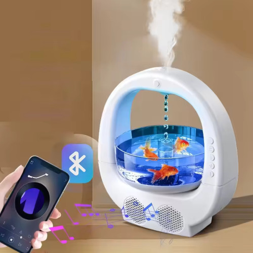 Anti-Gravity Humidifier, Humidifier with Water Drops,  Bluetooth Compatible Speaker Humidifier, 7 Colours Atmosphere Night Light_img_2