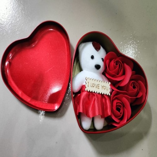 Valentines Day love shape Gift Box Soap Rose Gift_img_2