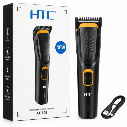 HTC AT-509 Rechargeable Hair Trimmer USB Professional Beard & Hair Clipper_img_2