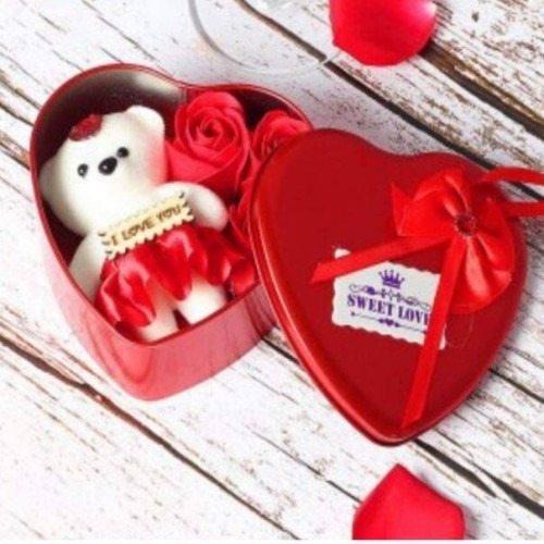 Valentines Day love shape Gift Box Soap Rose Gift_img_1