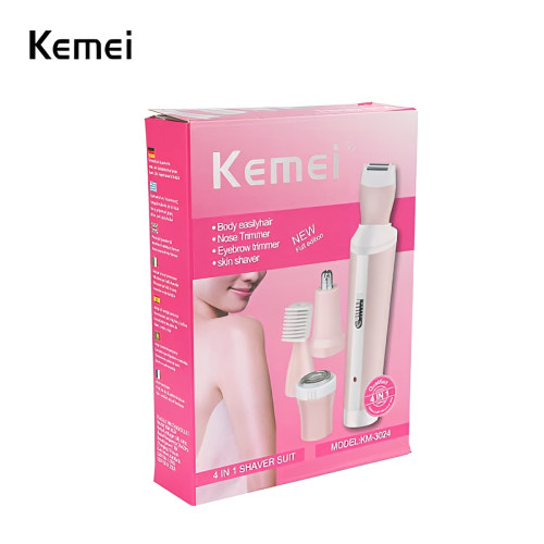 Kemei Km-3024 Multifunctional 4 In 1 Rechargeable Face, Eyebrow, Nose, & Lady Shaver for Women_img_2