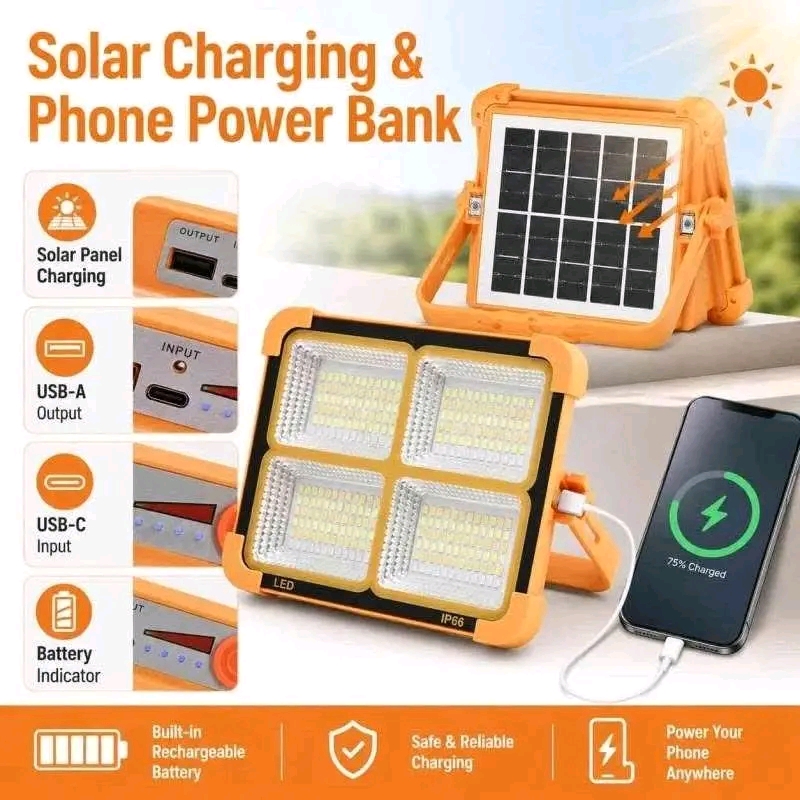 Portable Solar Panel with Protective Case & Solar Power Charging Pane