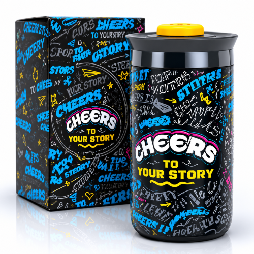 Cheers To Your Story Insulated Stainless Steel Travel Mug with Leak Proof Lid 250ml_img_0