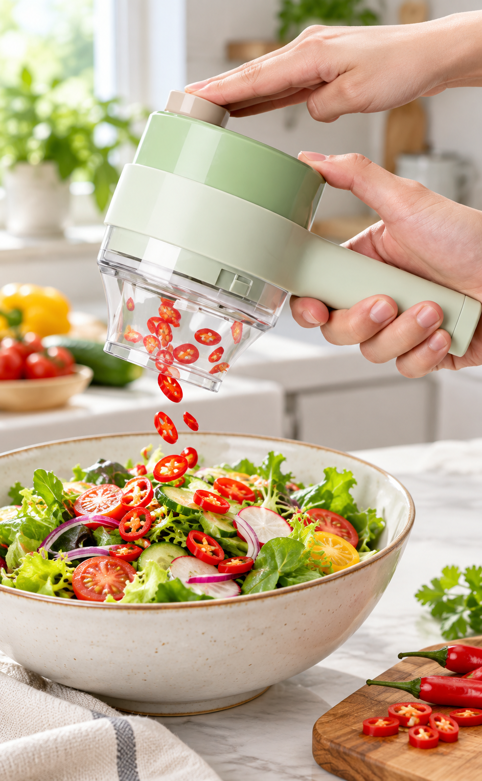 4 in 1 Handheld Electric Vegetable Cutter Set Multifunctional Hand Held Food Processor Portable Wireless Vegetable Chopper Slice_img_0