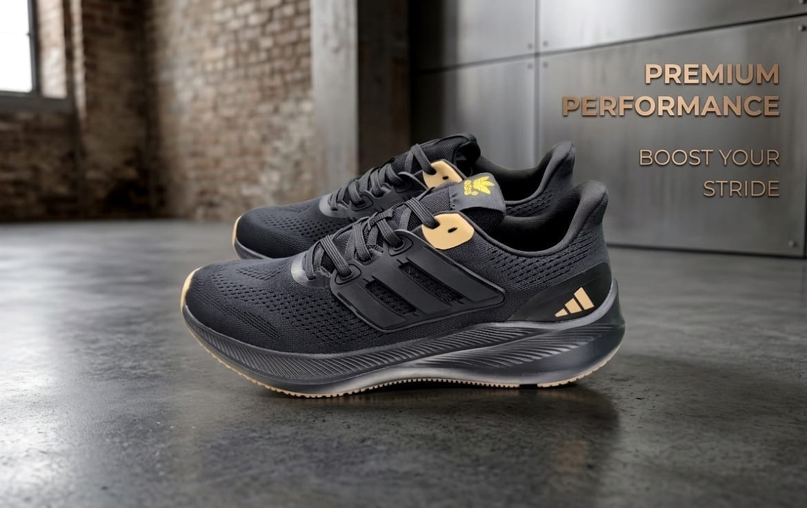 Adidas pure boost 23-black metalic gold