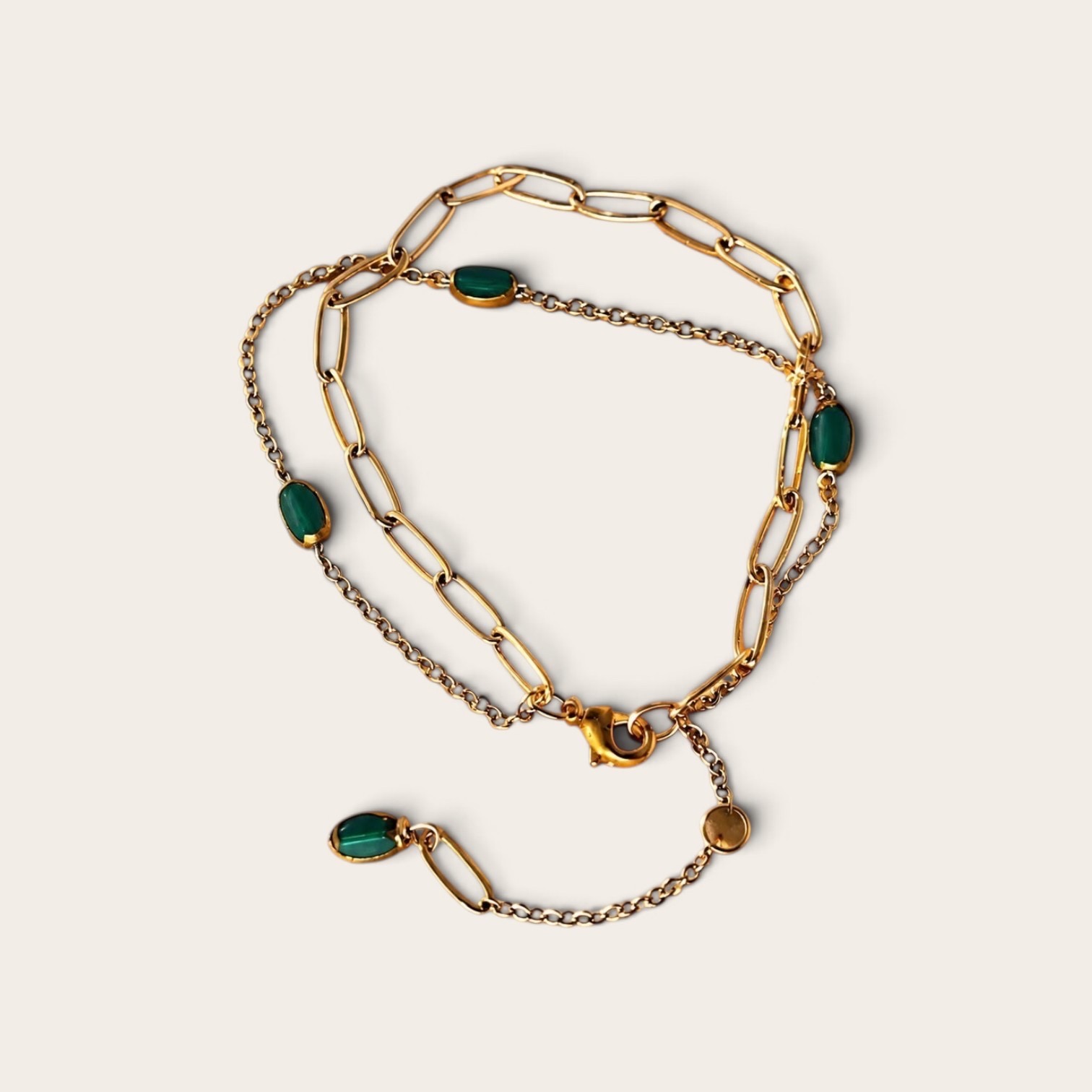 Emerald Harmony Layered Bracelet