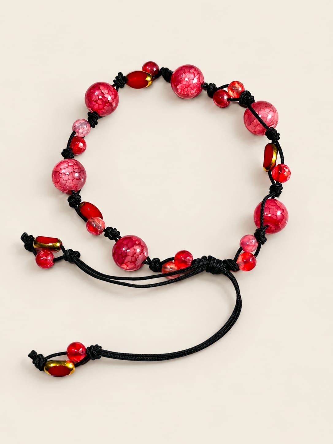 Onyx & Crimson Cracked Glass Bracelet_img_0