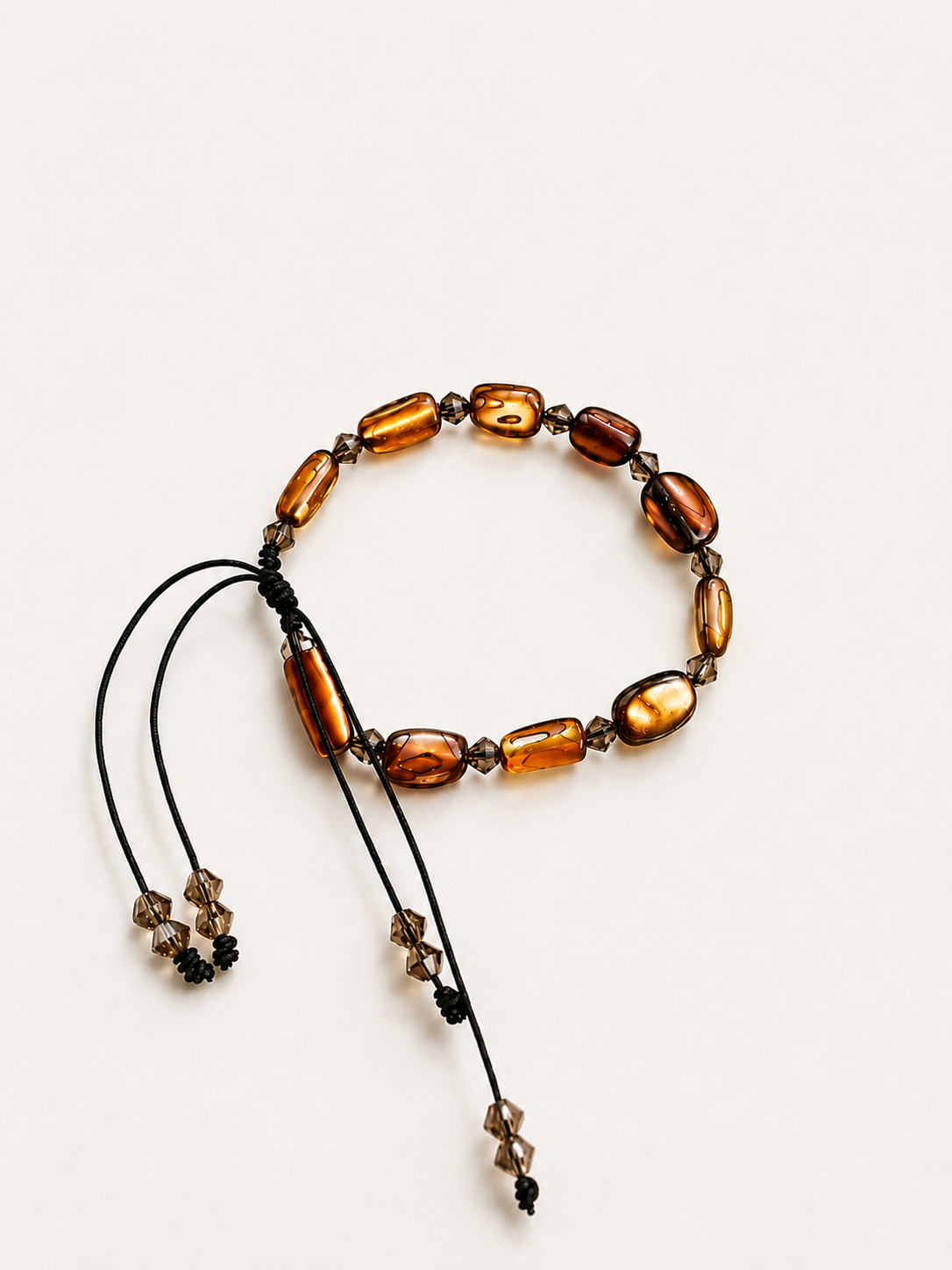 Iridescent Mocha Cord Tie Bracelet_img_0