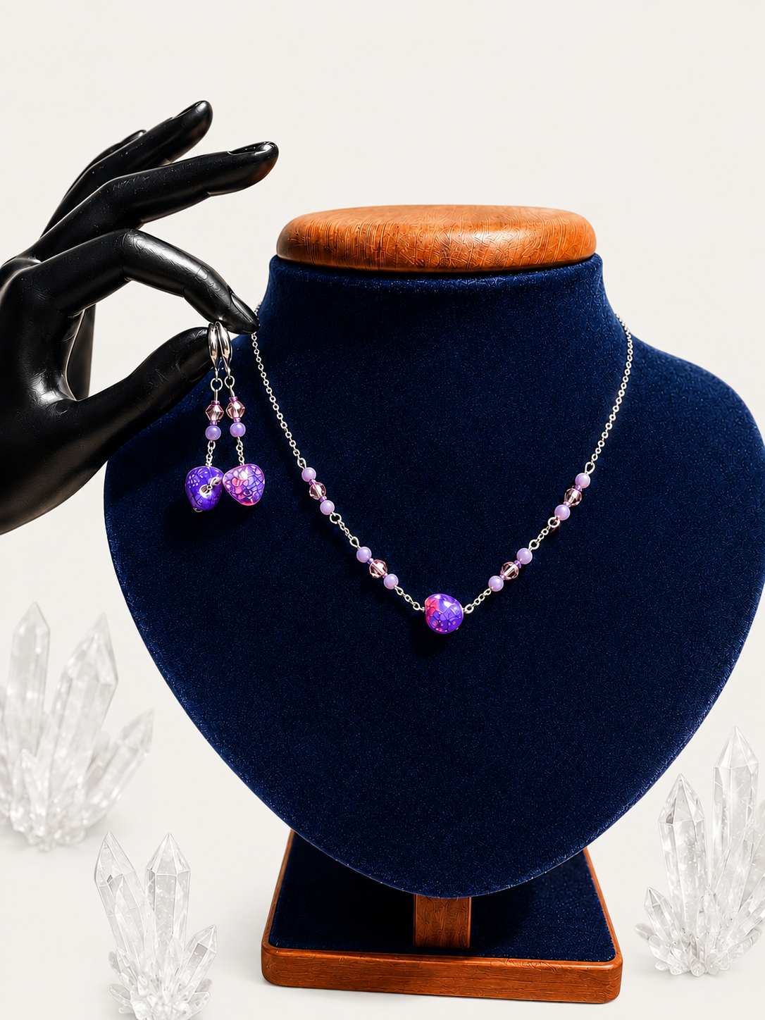 Cosmic Purple Gemstone Jewelry Set