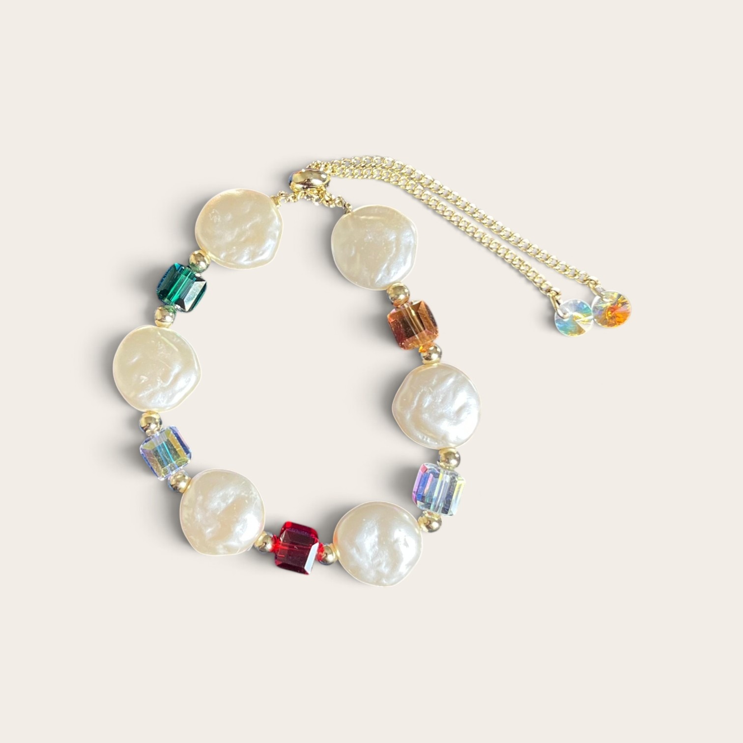 Flat Bead & Sparkle Bracelet