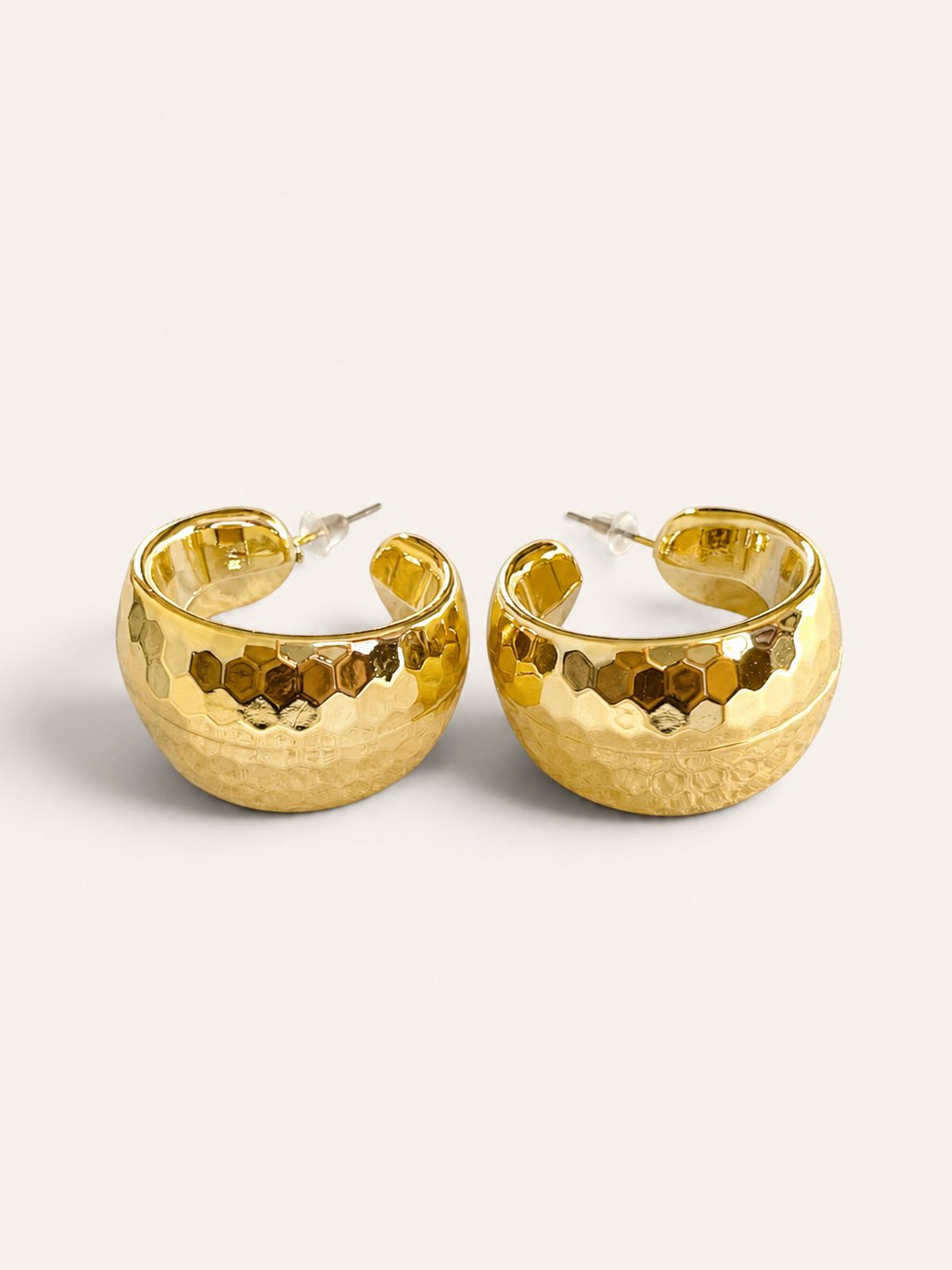 Golden Faceted Hoop Earrings_img_0