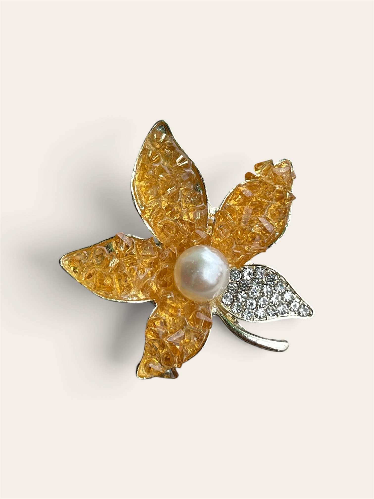 Century Leaf Pearl Brooch_img_1