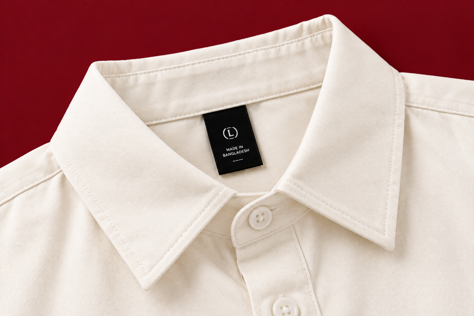 Solid Offwhite Boxy Shirt thumbnail 3