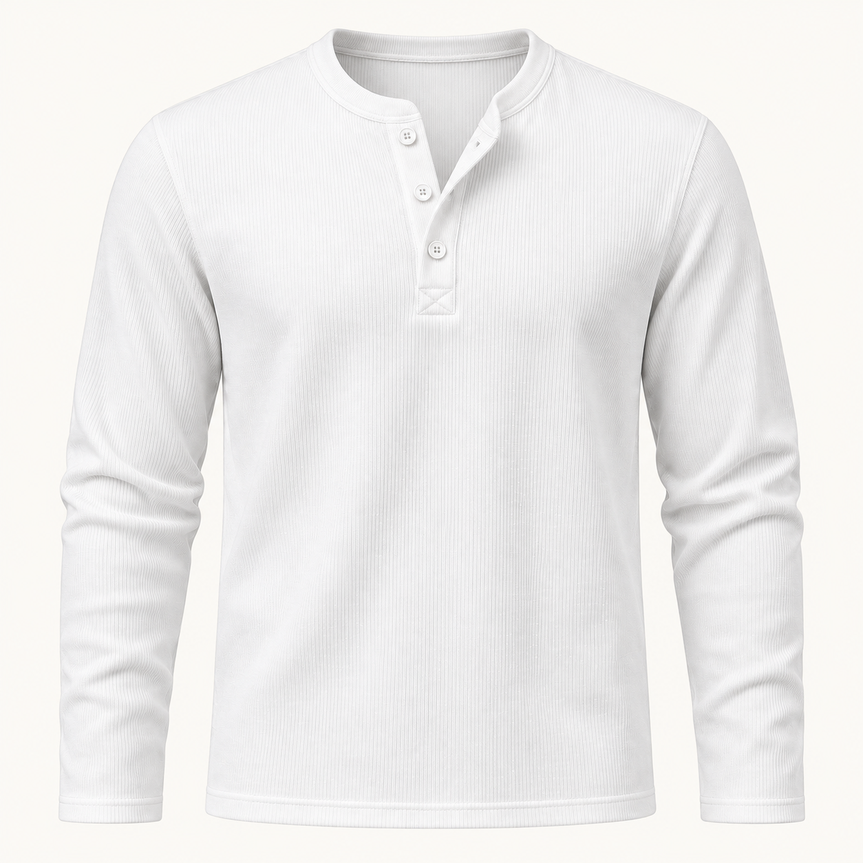 Powder White Henley
