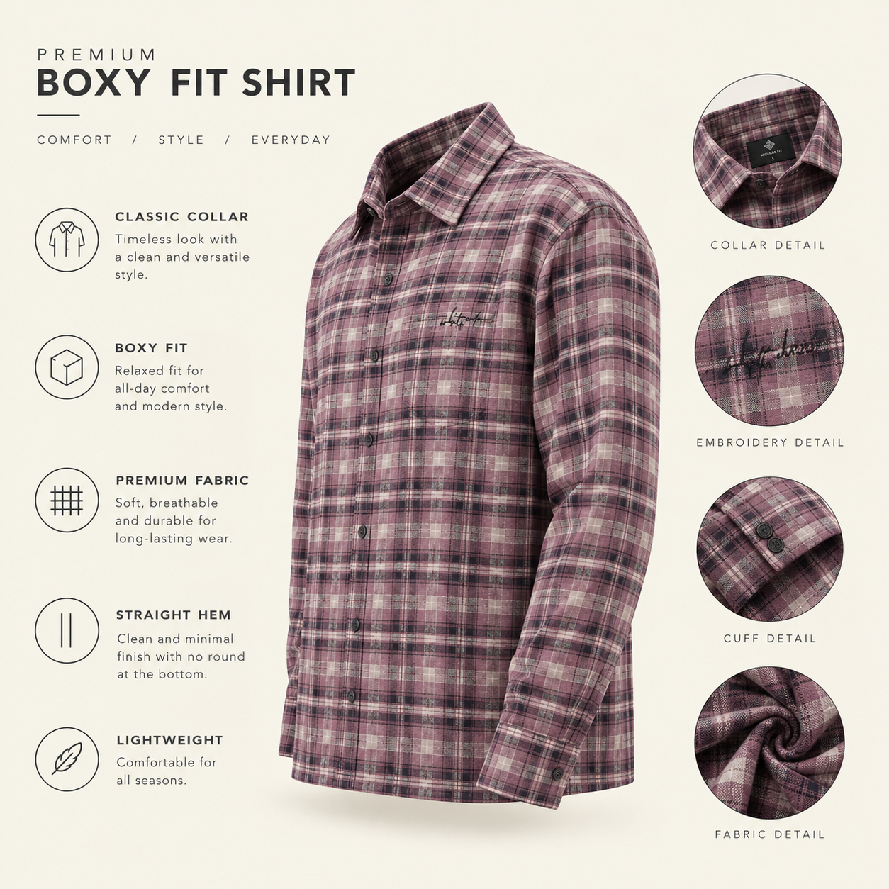 Vintage Wine Signature Boxy Shirt thumbnail 2
