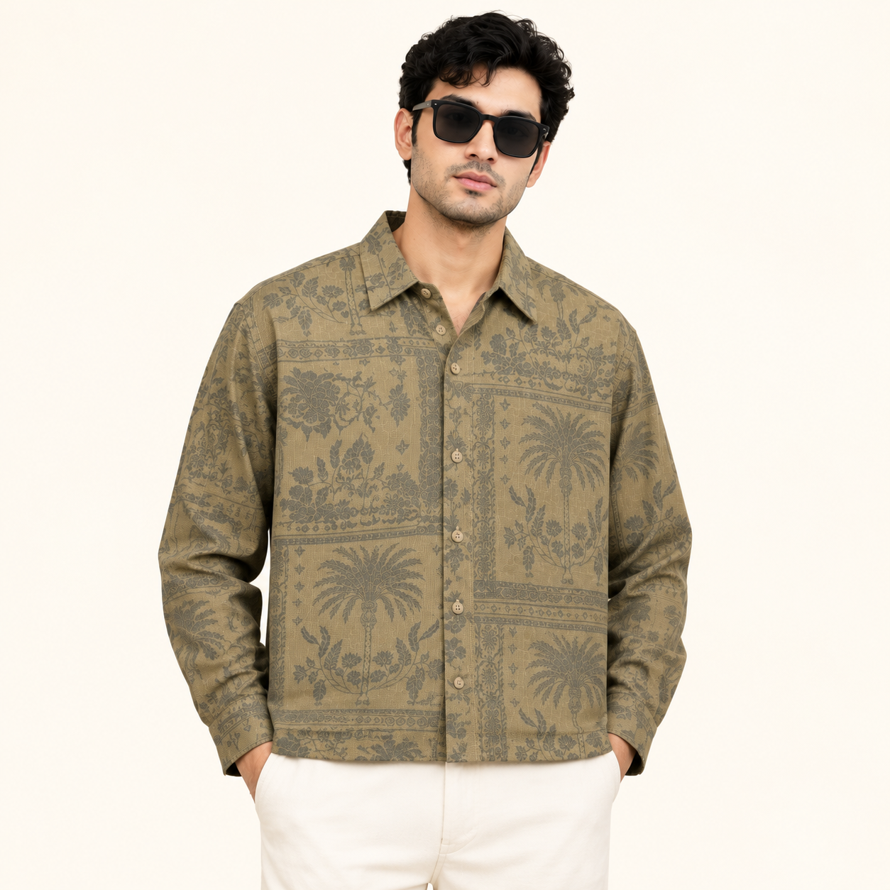 Olive Heritage Boxy Shirt thumbnail 2