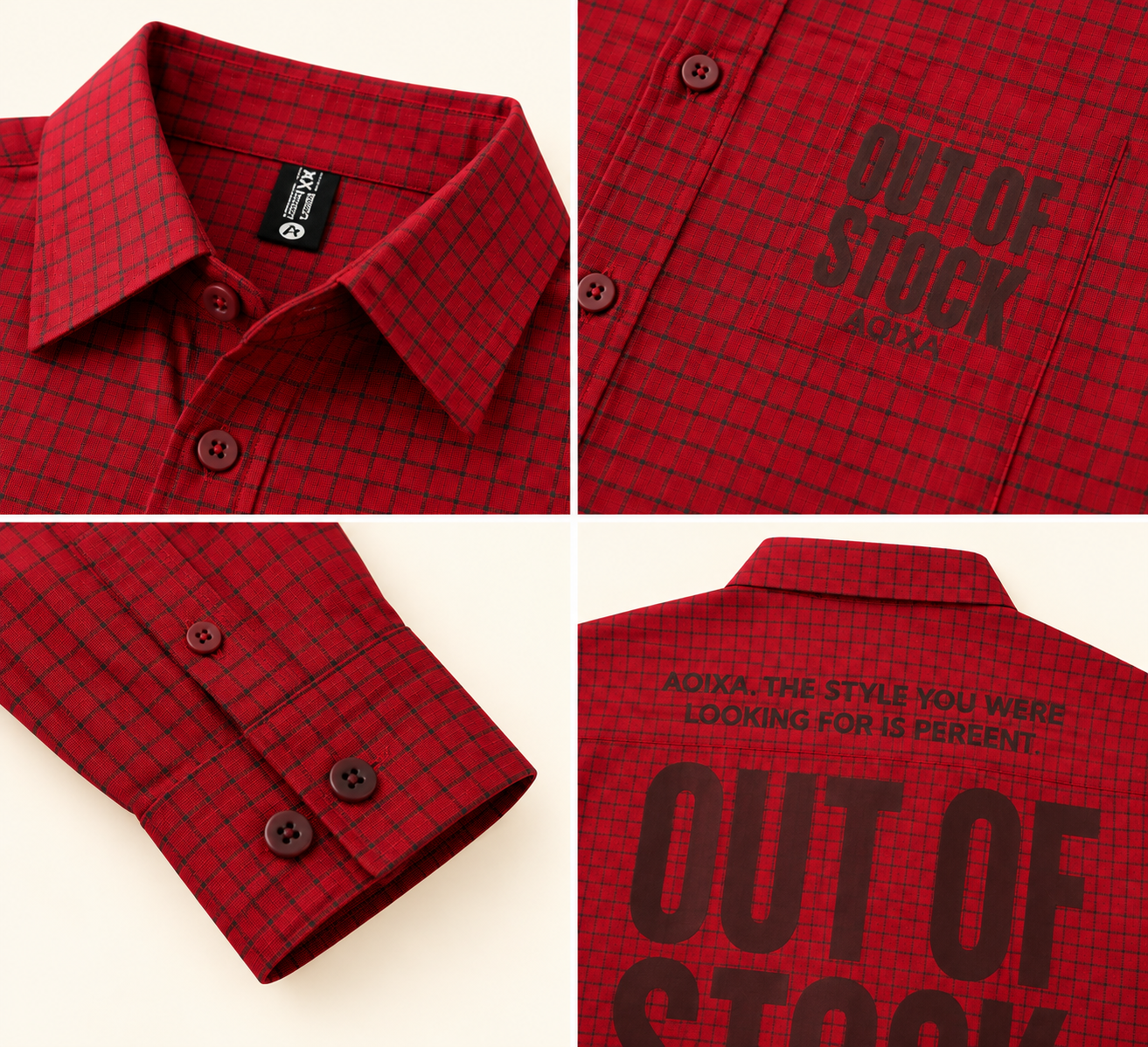 Scarlet Grid Boxy Shirt thumbnail 2