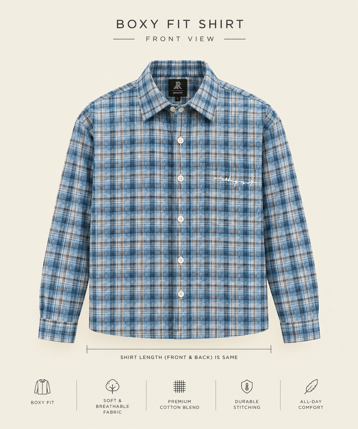 Signature Blue Boxy Shirt