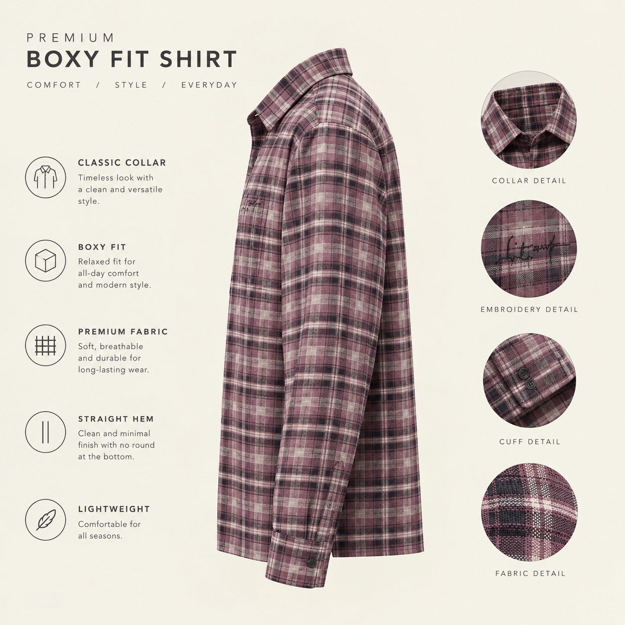 Vintage Wine Signature Boxy Shirt thumbnail 4