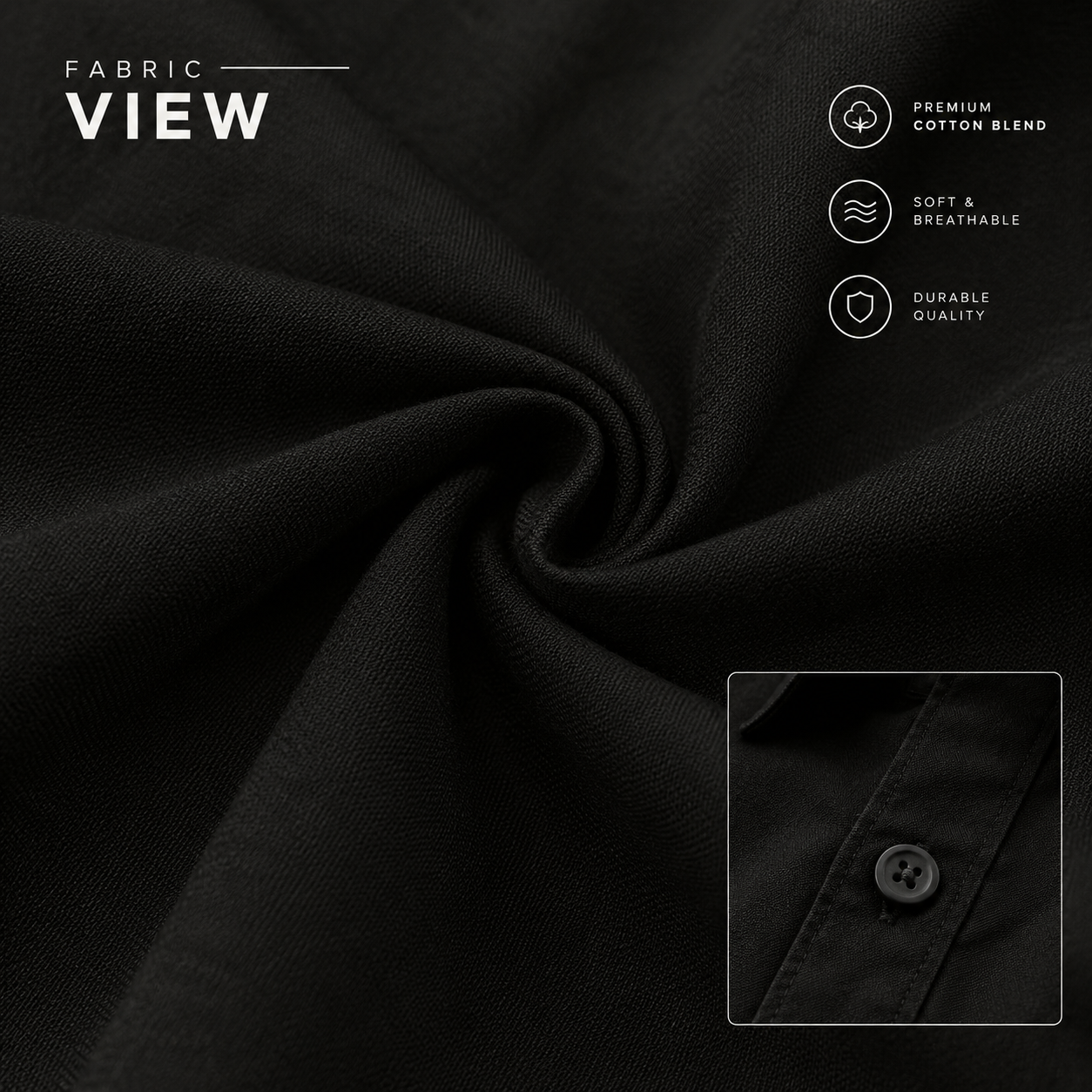 Clean Charcol Black Solid Boxy Shirt thumbnail 3