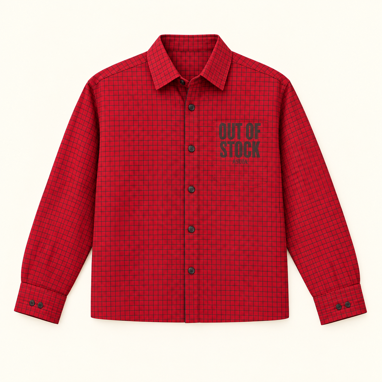 Scarlet Grid Boxy Shirt