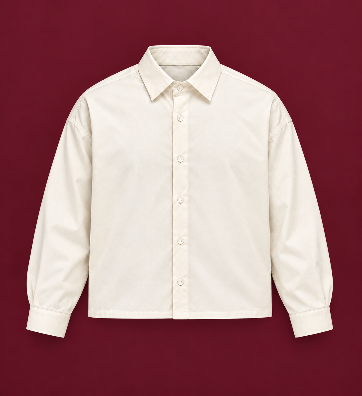 Solid Offwhite Boxy Shirt