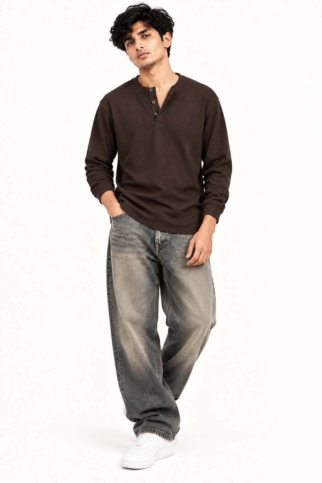 Dark Espresso Henley thumbnail 2