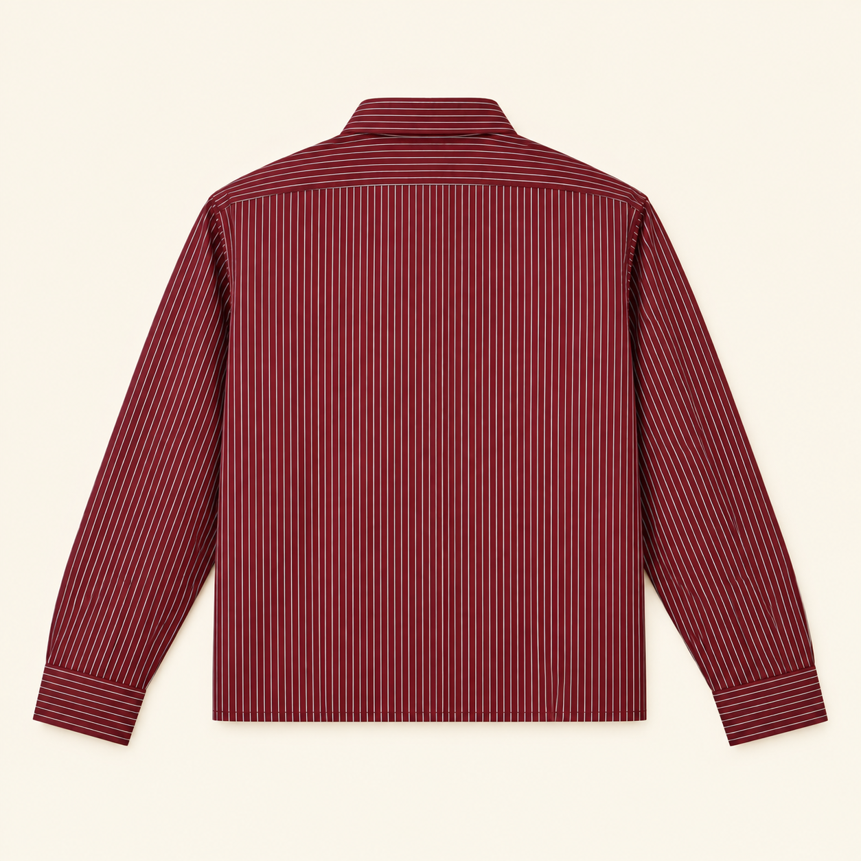Burgundy Pinstripe Classic Boxy Shirt thumbnail 5