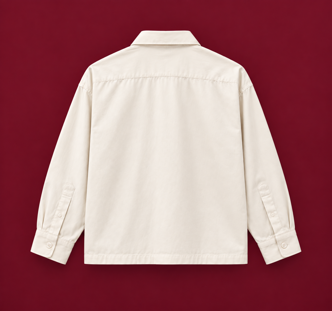 Solid Offwhite Boxy Shirt thumbnail 5