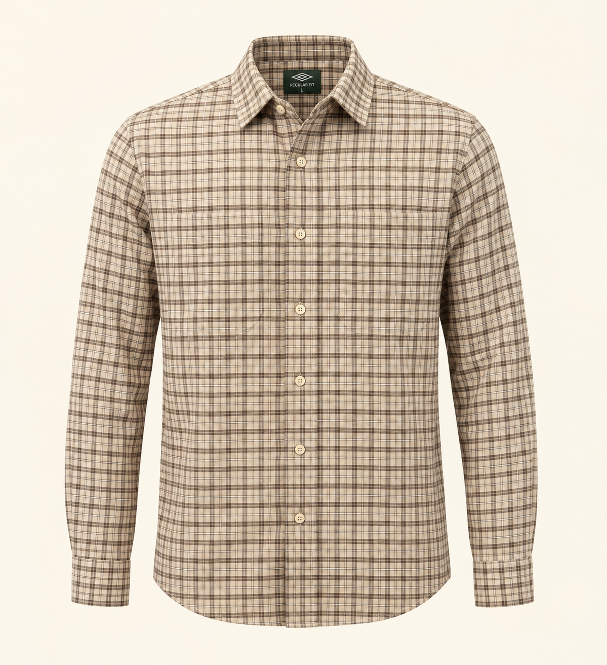 Beige Regular Fit Shirt