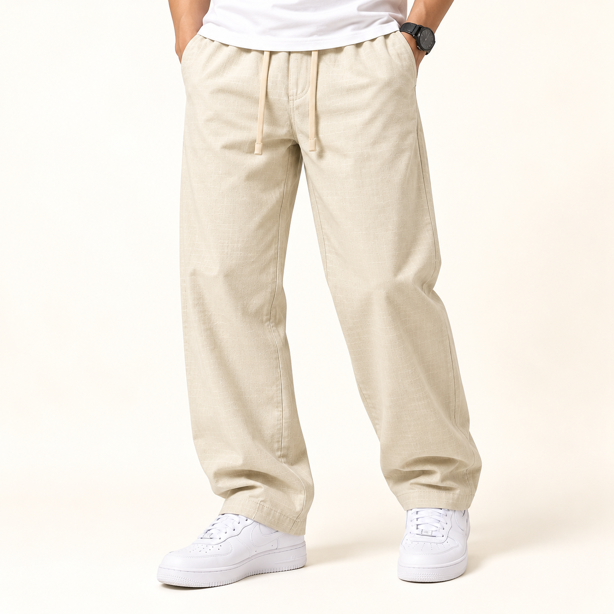 Remi Cotton Offwhite Semi Baggy Trouser thumbnail 4